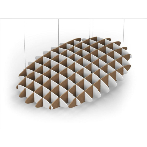 Acoustic Ceiling Sound Trap - 1200mm x 1800mm Oval - White | Brown