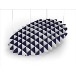Acoustic Ceiling Sound Trap - 1200mm x 1800mm Oval - White | Dark Blue