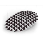 Acoustic Ceiling Sound Trap - 1200mm x 1800mm Oval - White | Dark Maroon