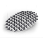 Acoustic Ceiling Sound Trap - 1200mm x 1800mm Oval - White | Grey