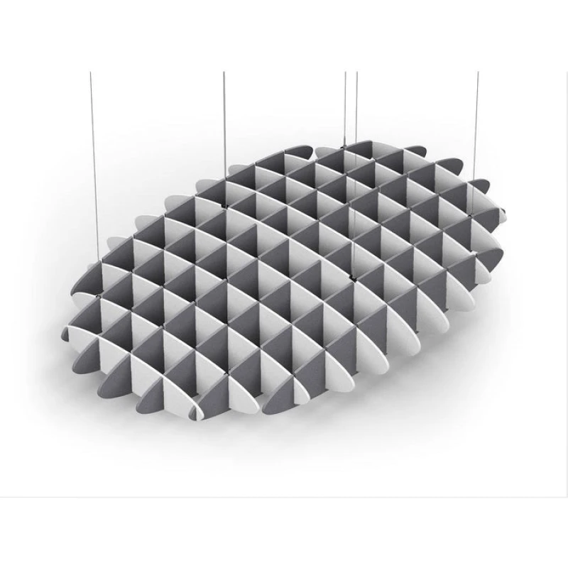 Acoustic Ceiling Sound Trap - 1200mm x 1800mm Oval - White | Grey