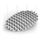Acoustic Ceiling Sound Trap - 1200mm x 1800mm Oval - White | Marble Grey