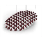 Acoustic Ceiling Sound Trap - 1200mm x 1800mm Oval - White | Maroon