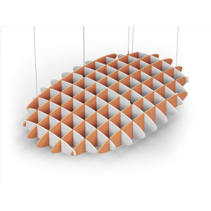 Acoustic Ceiling Sound Trap - 1200mm x 1800mm Oval - White | Orange