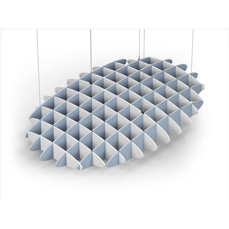 Acoustic Ceiling Sound Trap - 1200mm x 1800mm Oval - White | Pacific Blue