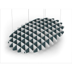 Acoustic Ceiling Sound Trap - 1200mm x 1800mm Oval - White | Peacock Green