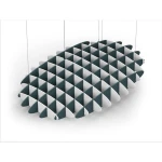 Acoustic Ceiling Sound Trap - 1200mm x 1800mm Oval - White | Peacock Green