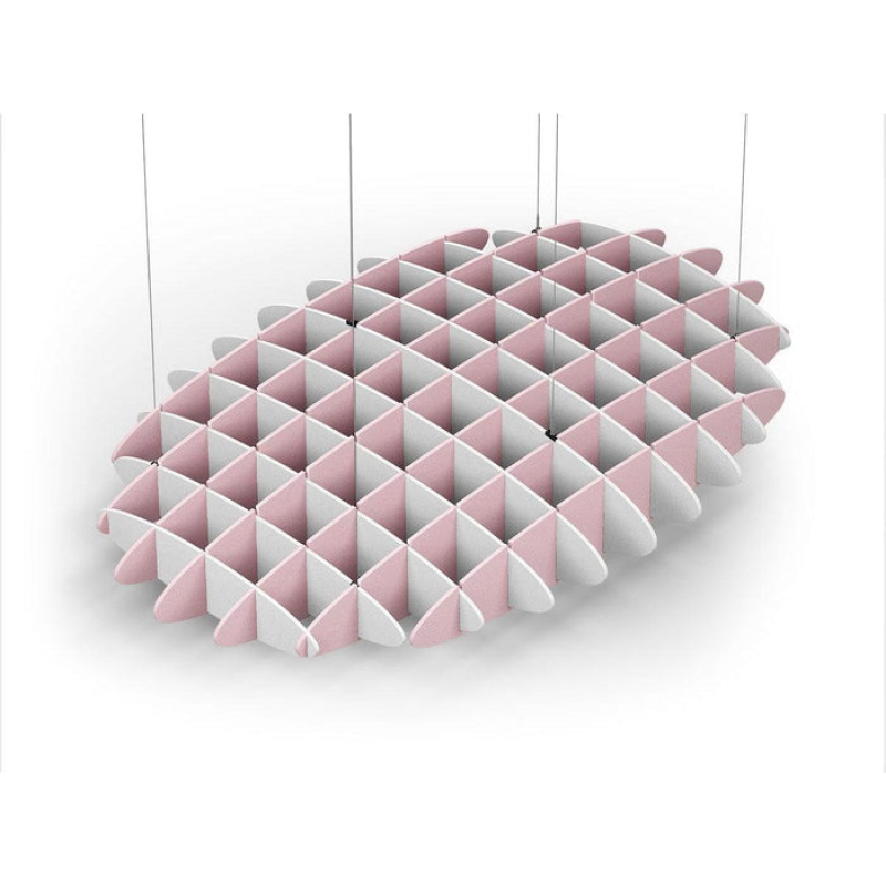 Acoustic Ceiling Sound Trap - 1200mm x 1800mm Oval - White | Pink