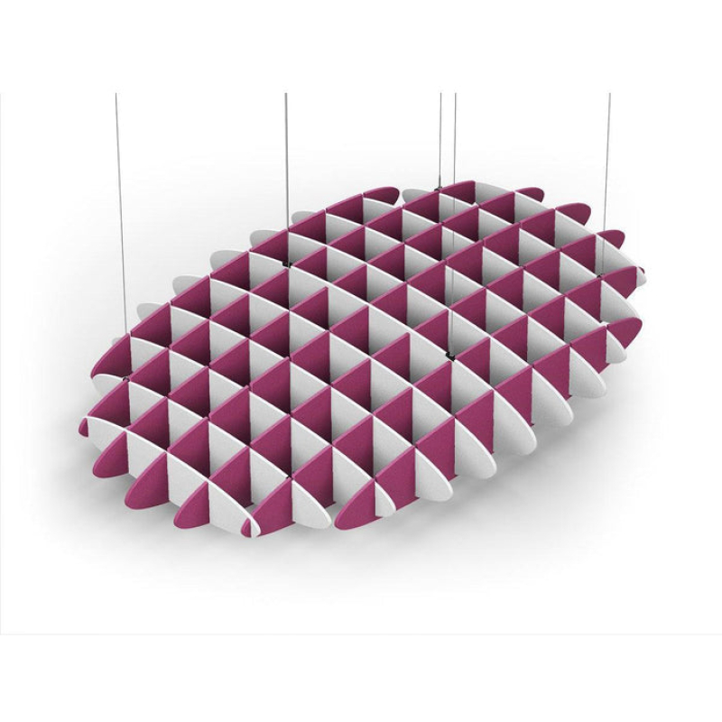 Acoustic Ceiling Sound Trap - 1200mm x 1800mm Oval - White | Royal Pink