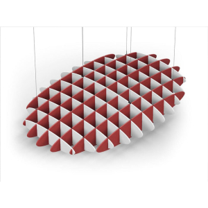 Acoustic Ceiling Sound Trap - 1200mm x 1800mm Oval - White | Red