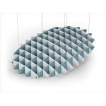Acoustic Ceiling Sound Trap - 1200mm x 1800mm Oval - White | Sky Blue
