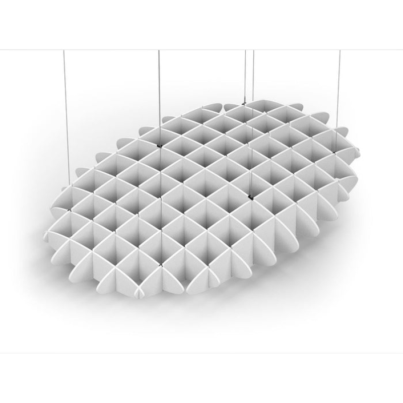 Acoustic Ceiling Sound Trap - 1200mm x 1800mm Oval - White