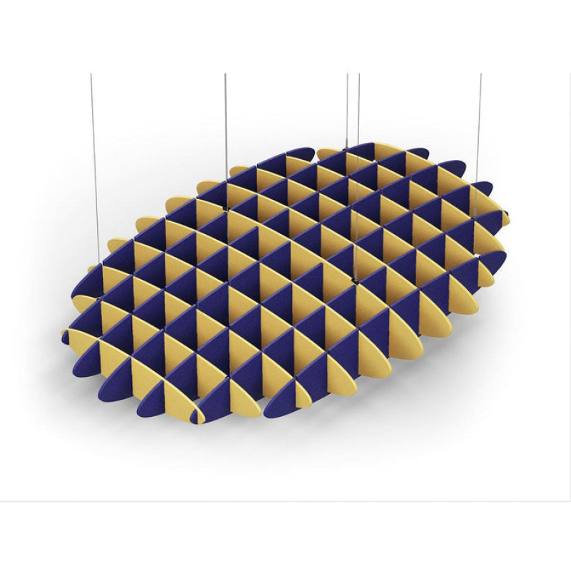 Acoustic Ceiling Sound Trap - 1200mm x 1800mm Oval - Yellow | Blue