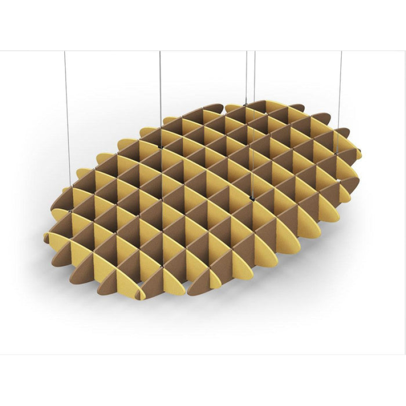Acoustic Ceiling Sound Trap - 1200mm x 1800mm Oval - Yellow | Brown