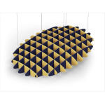 Acoustic Ceiling Sound Trap - 1200mm x 1800mm Oval - Yellow | Dark Blue