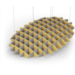 Acoustic Ceiling Sound Trap - 1200mm x 1800mm Oval - Yellow | Dark Beige