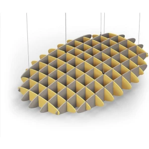 Acoustic Ceiling Sound Trap - 1200mm x 1800mm Oval - Yellow | Dark Beige