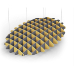 Acoustic Ceiling Sound Trap - 1200mm x 1800mm Oval - Yellow | Grey