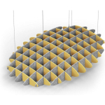 Acoustic Ceiling Sound Trap - 1200mm x 1800mm Oval - Yellow | Marble Grey