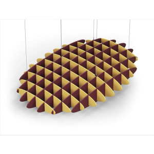 Acoustic Ceiling Sound Trap - 1200mm x 1800mm Oval - Yellow | Maroon