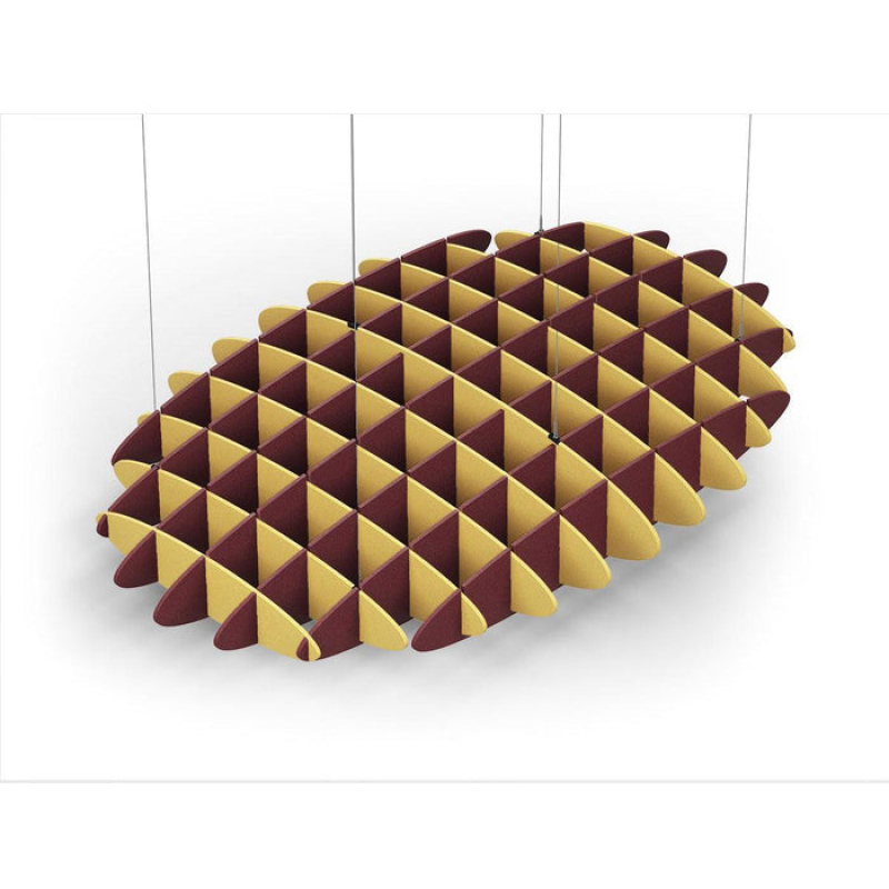 Acoustic Ceiling Sound Trap - 1200mm x 1800mm Oval - Yellow | Maroon