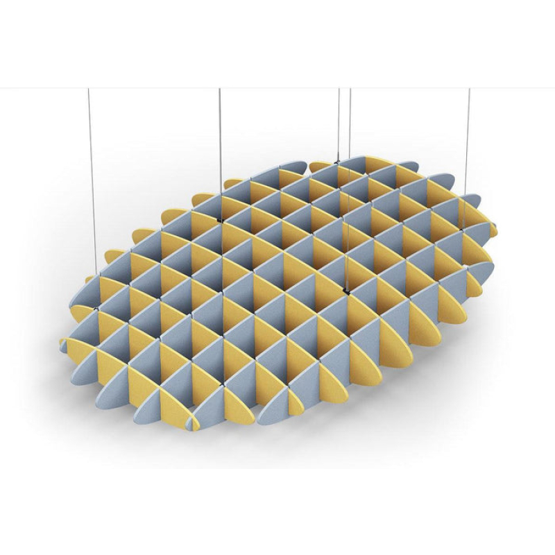 Acoustic Ceiling Sound Trap - 1200mm x 1800mm Oval - Yellow | Pacific Blue