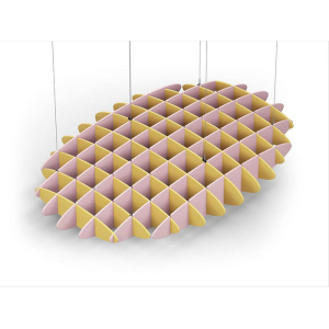Acoustic Ceiling Sound Trap - 1200mm x 1800mm Oval - Yellow | Pink