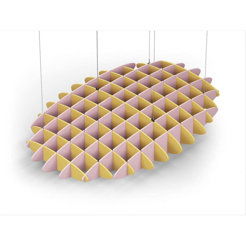 Acoustic Ceiling Sound Trap - 1200mm x 1800mm Oval - Yellow | Pink