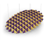 Acoustic Ceiling Sound Trap - 1200mm x 1800mm Oval - Yellow | Purple