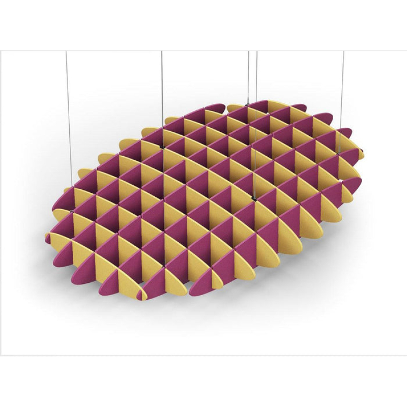 Acoustic Ceiling Sound Trap - 1200mm x 1800mm Oval - Yellow | Royal Pink