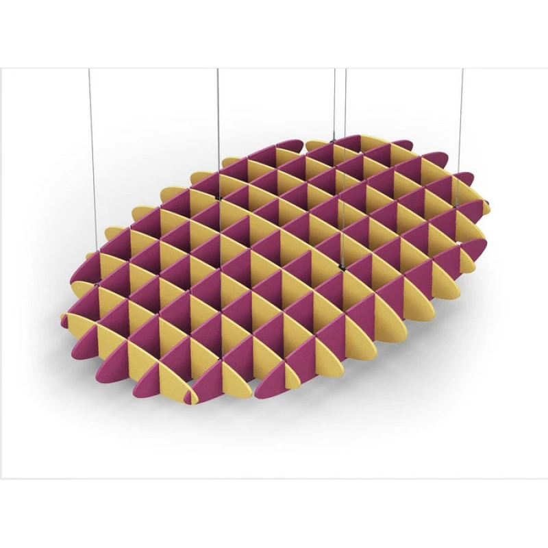 Acoustic Ceiling Sound Trap - 1200mm x 1800mm Oval - Yellow | Royal Pink