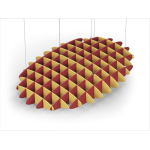 Acoustic Ceiling Sound Trap - 1200mm x 1800mm Oval - Yellow | Red