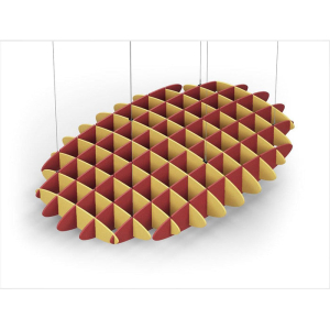 Acoustic Ceiling Sound Trap - 1200mm x 1800mm Oval - Yellow | Red