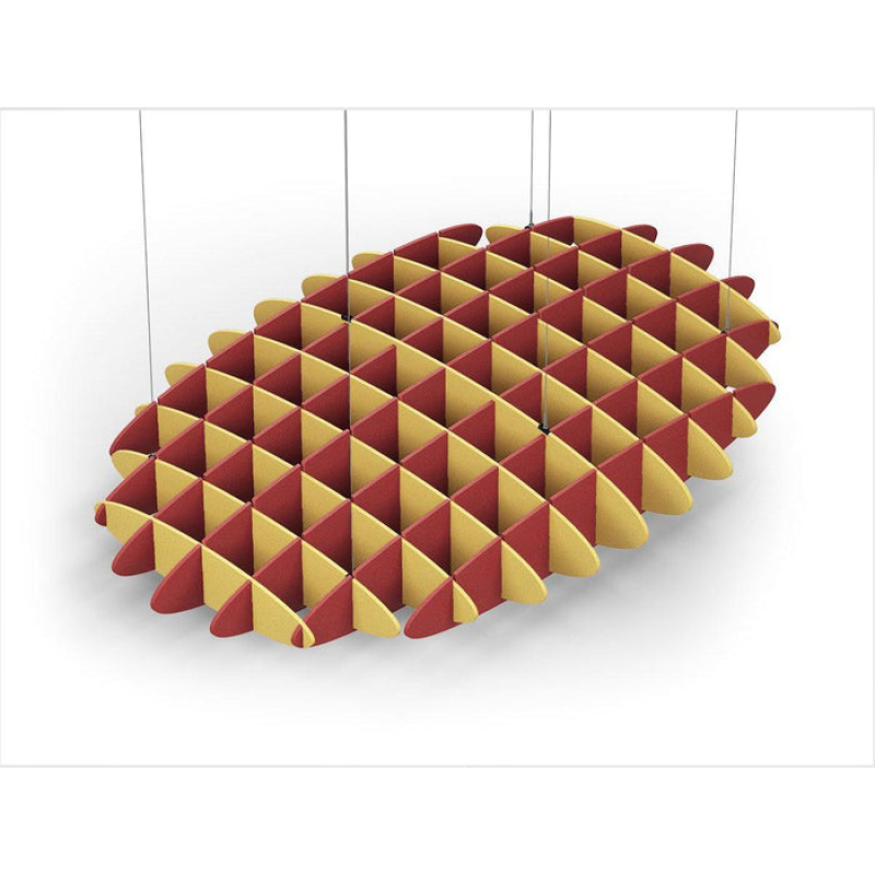 Acoustic Ceiling Sound Trap - 1200mm x 1800mm Oval - Yellow | Red