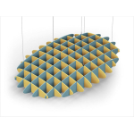 Acoustic Ceiling Sound Trap - 1200mm x 1800mm Oval - Yellow | Sky Blue