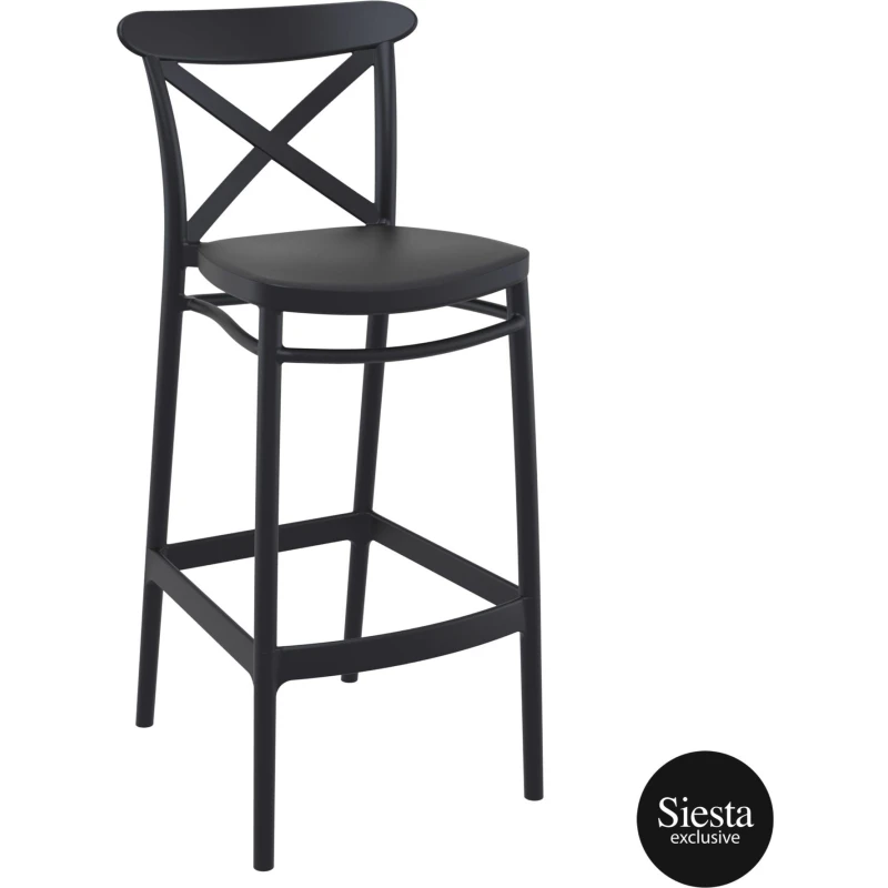 Cross Back Bar Stool 75cm - Set of 2