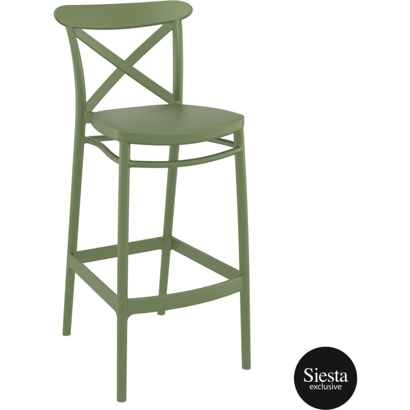 Cross Back Bar Stool 75cm - Image 4
