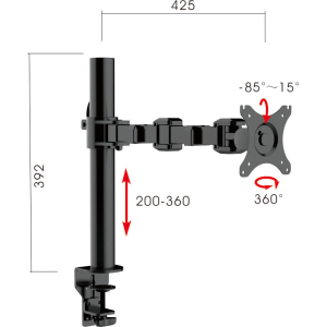 Alternative view of REVOLVE SINGLE MONITOR ARM