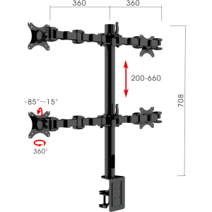 Alternative view of REVOLVE QUAD MONITOR ARM