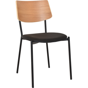 Texas Chair Timber Back Black Vinyl Seat