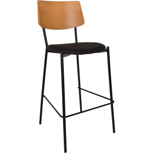 Alternative view of Texas Stool Timber Back Black Vinyl seat
