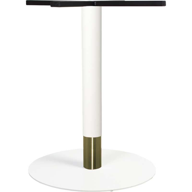 Tivoli Table Base White White Brass Collar 540mm Disc