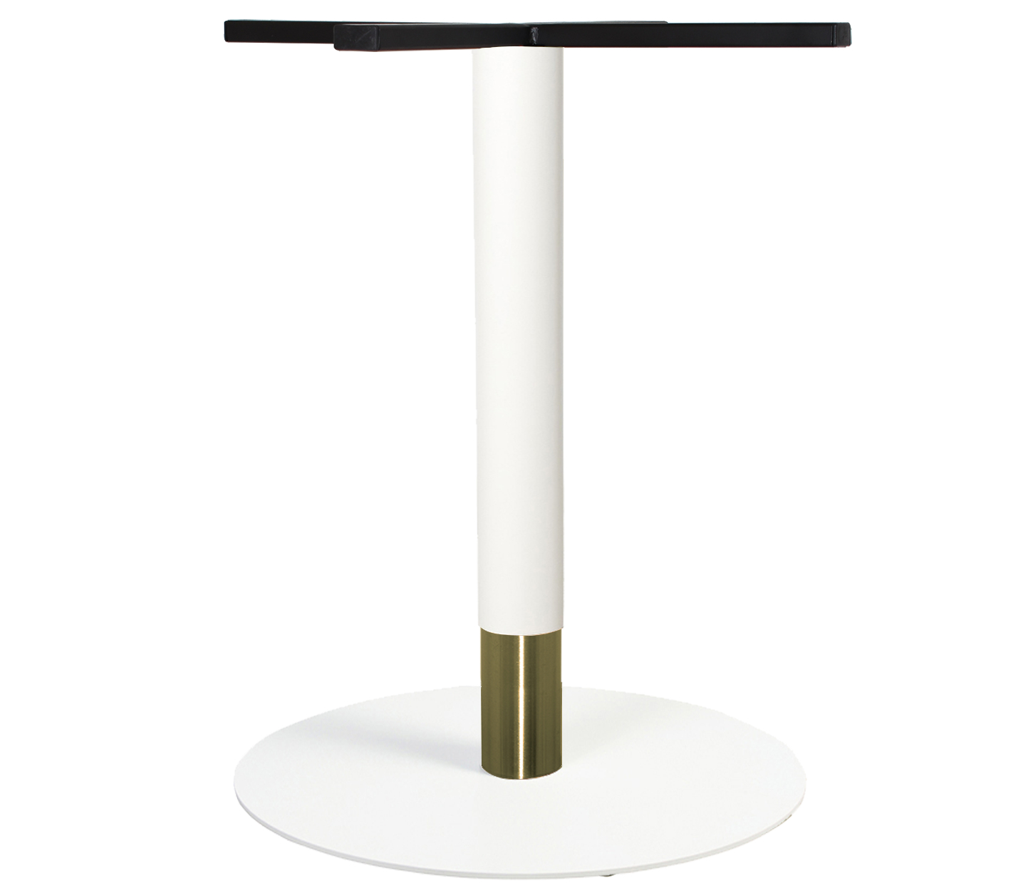 Tivoli Table Base White White Brass Collar 540mm Disc