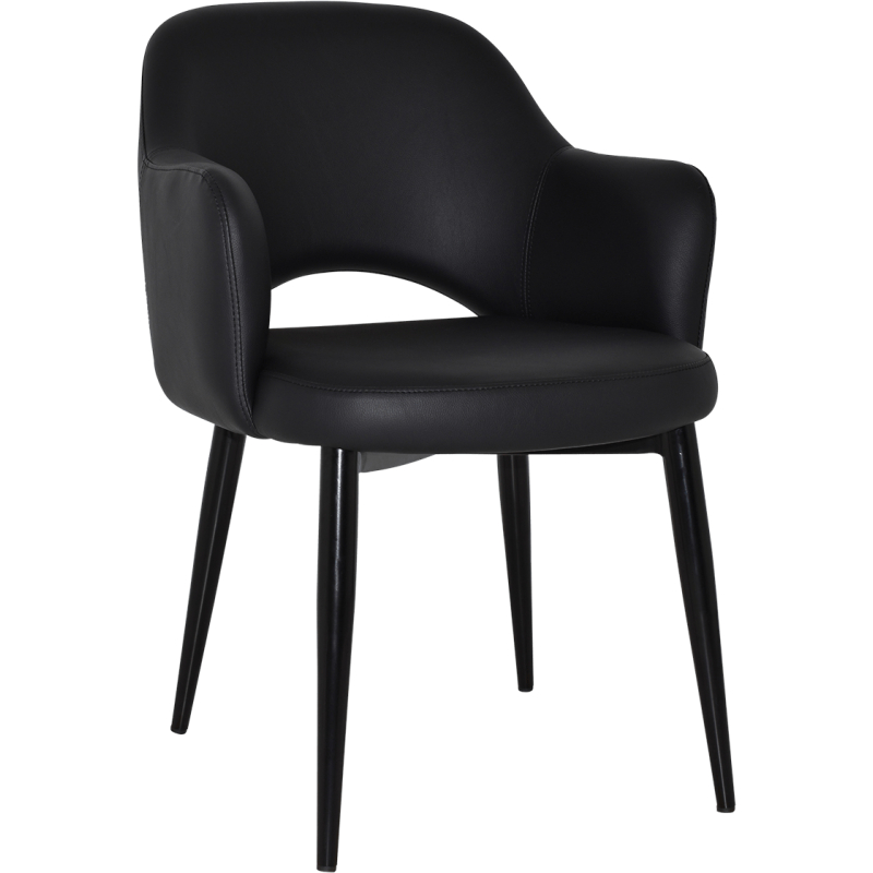 albury arm chair black metal leg