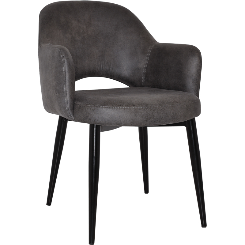 albury arm chair black metal leg
