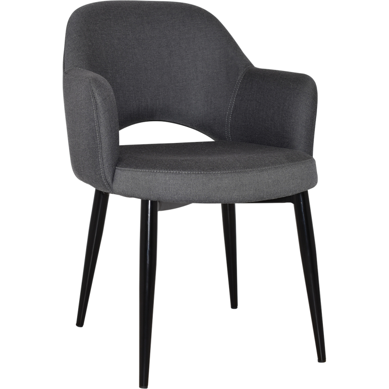 albury arm chair black metal leg