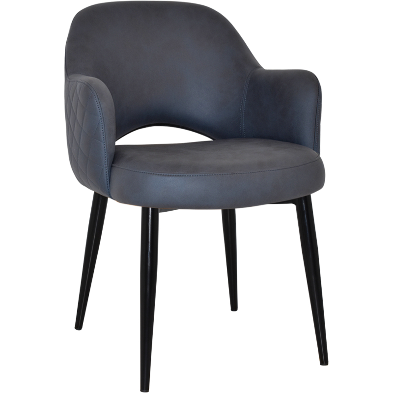 albury arm chair black metal leg