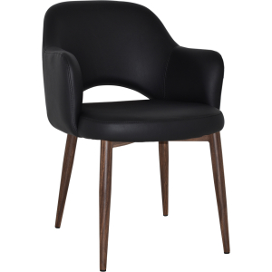 albury arm chair light walnut metal leg