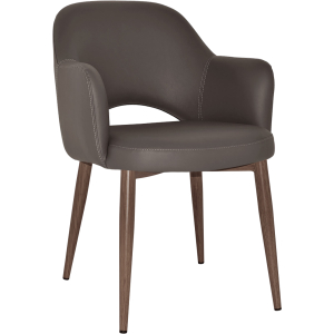 albury arm chair light walnut metal leg