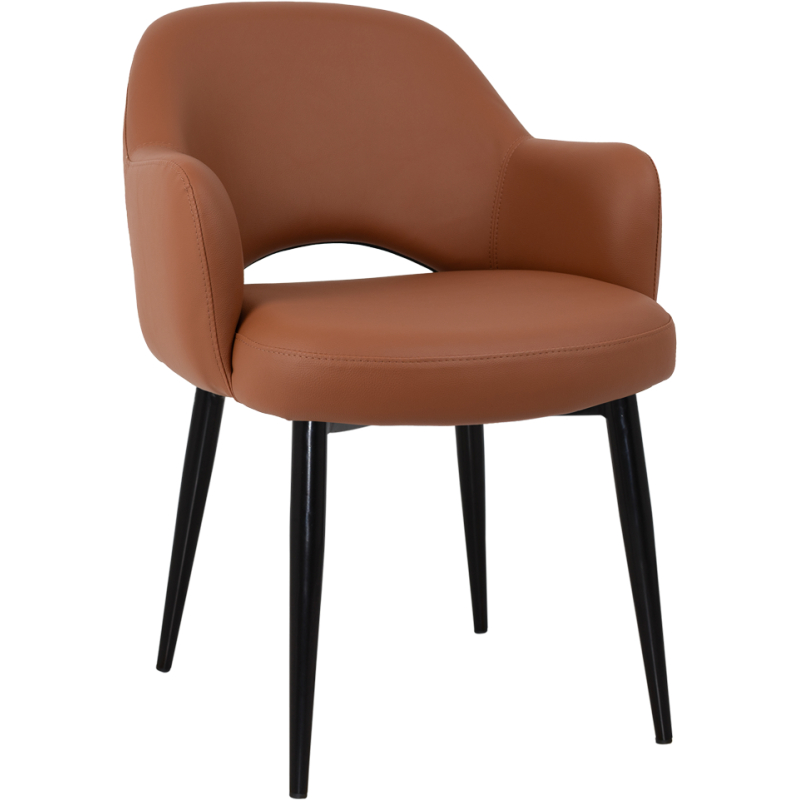 albury arm chair black metal leg